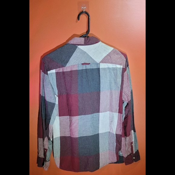 Mens Button Down Cotton Collar Plaid Shirt - Urban Pipeline - Picture 2 of 4